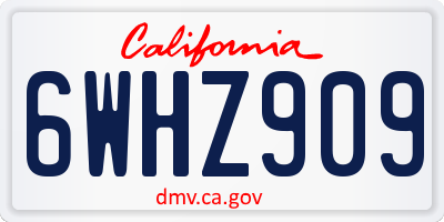 CA license plate 6WHZ909
