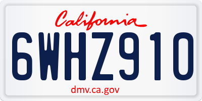 CA license plate 6WHZ910