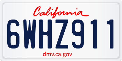 CA license plate 6WHZ911