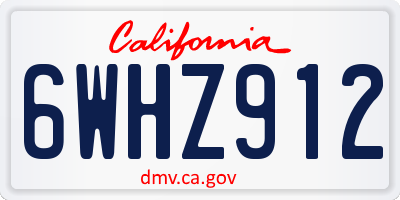 CA license plate 6WHZ912