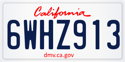 CA license plate 6WHZ913