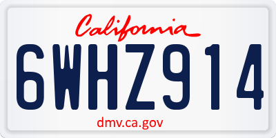 CA license plate 6WHZ914