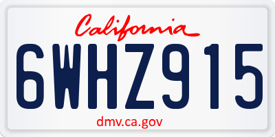CA license plate 6WHZ915