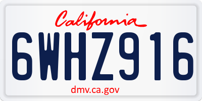 CA license plate 6WHZ916
