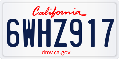 CA license plate 6WHZ917