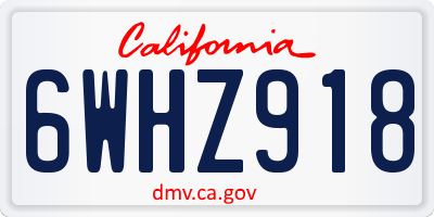 CA license plate 6WHZ918