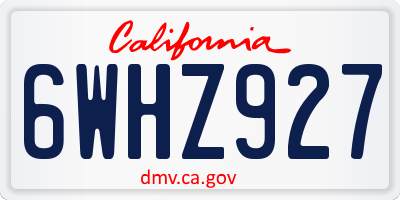CA license plate 6WHZ927
