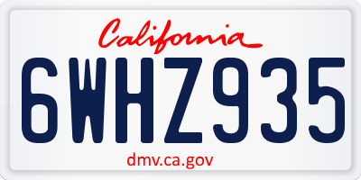 CA license plate 6WHZ935
