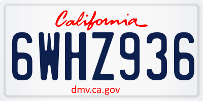 CA license plate 6WHZ936