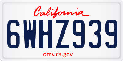 CA license plate 6WHZ939