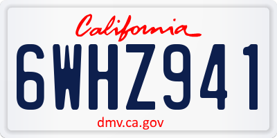 CA license plate 6WHZ941