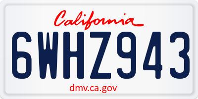 CA license plate 6WHZ943