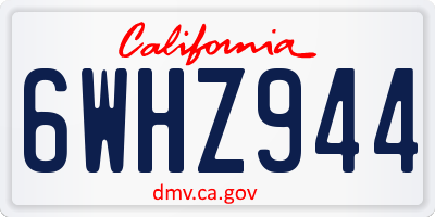 CA license plate 6WHZ944
