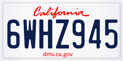 CA license plate 6WHZ945