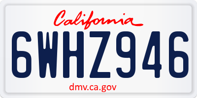 CA license plate 6WHZ946