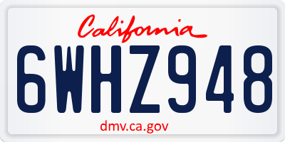 CA license plate 6WHZ948