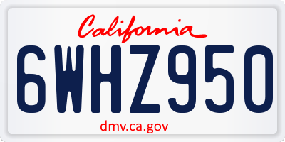 CA license plate 6WHZ950