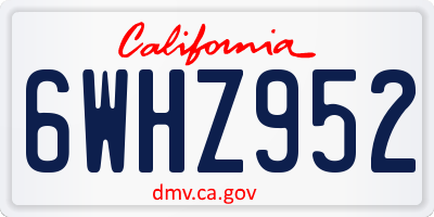 CA license plate 6WHZ952