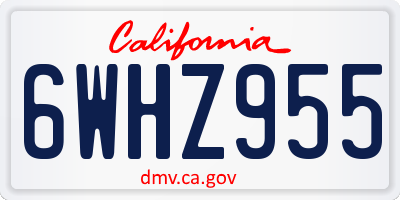 CA license plate 6WHZ955