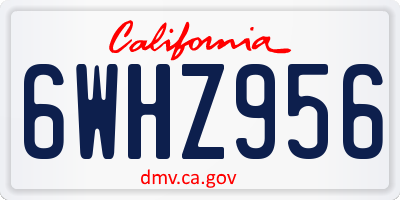 CA license plate 6WHZ956