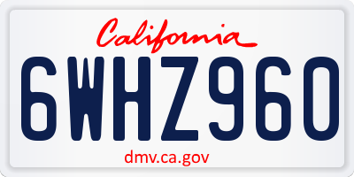 CA license plate 6WHZ960
