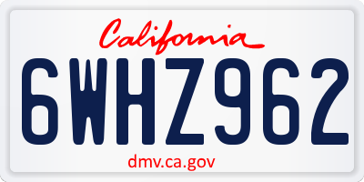 CA license plate 6WHZ962