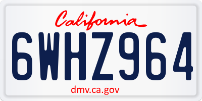 CA license plate 6WHZ964