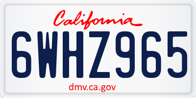 CA license plate 6WHZ965