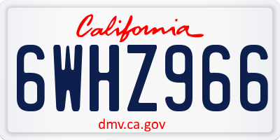 CA license plate 6WHZ966