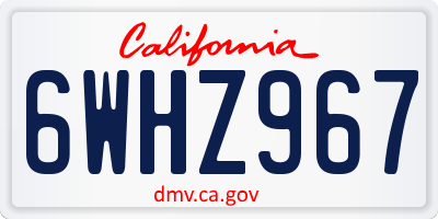 CA license plate 6WHZ967