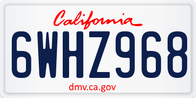 CA license plate 6WHZ968