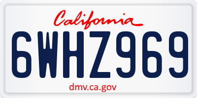 CA license plate 6WHZ969