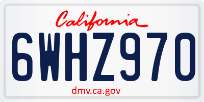 CA license plate 6WHZ970