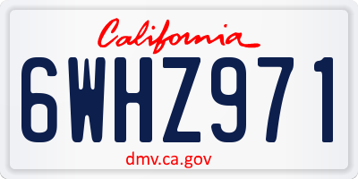 CA license plate 6WHZ971