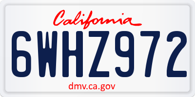 CA license plate 6WHZ972