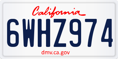 CA license plate 6WHZ974