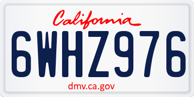 CA license plate 6WHZ976