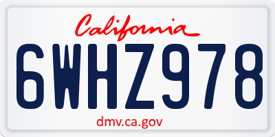 CA license plate 6WHZ978