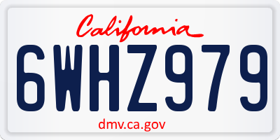 CA license plate 6WHZ979
