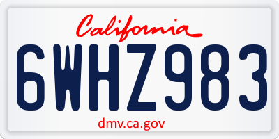 CA license plate 6WHZ983