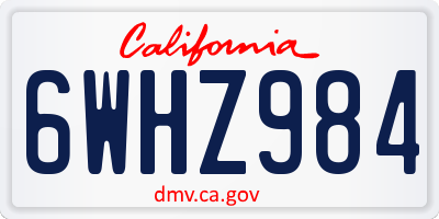 CA license plate 6WHZ984