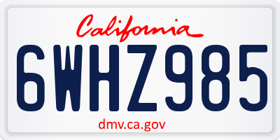 CA license plate 6WHZ985