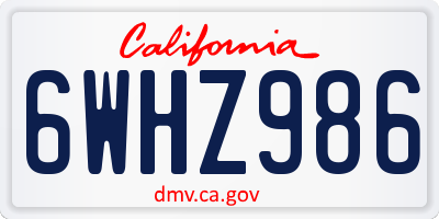 CA license plate 6WHZ986