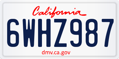CA license plate 6WHZ987