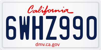 CA license plate 6WHZ990