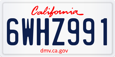 CA license plate 6WHZ991