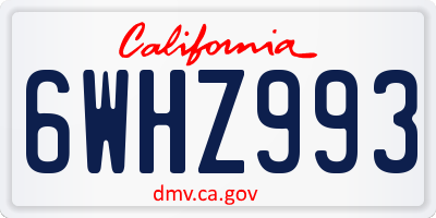 CA license plate 6WHZ993