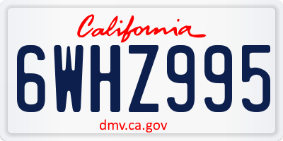 CA license plate 6WHZ995