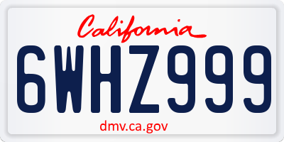 CA license plate 6WHZ999