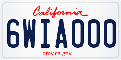 CA license plate 6WIA000